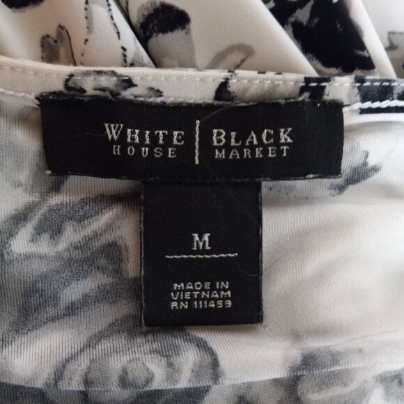 White House Black Market Size M Tank Top Floral Tiered Ruffle Sleeveless - Picture 5 of 7